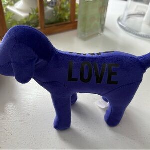 Victoria's Secret Blue Plush Dog with Love Print